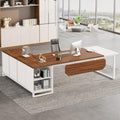 Tribesigns 70.8-Inch Executive Desk with 55-Inch File Cabinet, Large L Shaped Computer Desk with Storage Cabinet and Shelves, Mo