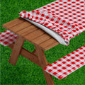 Sorfey Picnic Table Cover with Bench Covers -Fitted with Elastic, Vinyl with Flannel Back, Fits for Table 28x 72 Rectangle,Water