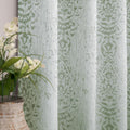 Sage Green Curtains 84 Inches Long for Living Room Light Filtering Distressed Damask Pattern Room Darkening Window Curtain Drape
