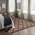 Nourison Easy Care Modern Indoor/Outdoor Brown 9 x 12 Area Rug, Easy Cleaning, Non Shedding, Bed Room, Living Room, Dining Roo