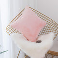 Home Brilliant Blush Fur Pillow Covers 18x18 Faux Lambskin Fur Pink Pillow Cover Bedroom Accent Throw Pillows for Couch Sofa Bed