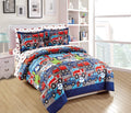 Comforter Set for Kids Heroes Fire Fighter Fire Trucks Police Car Ambulance Paramedic Navy Blue Red White Light Blue Grey Green 