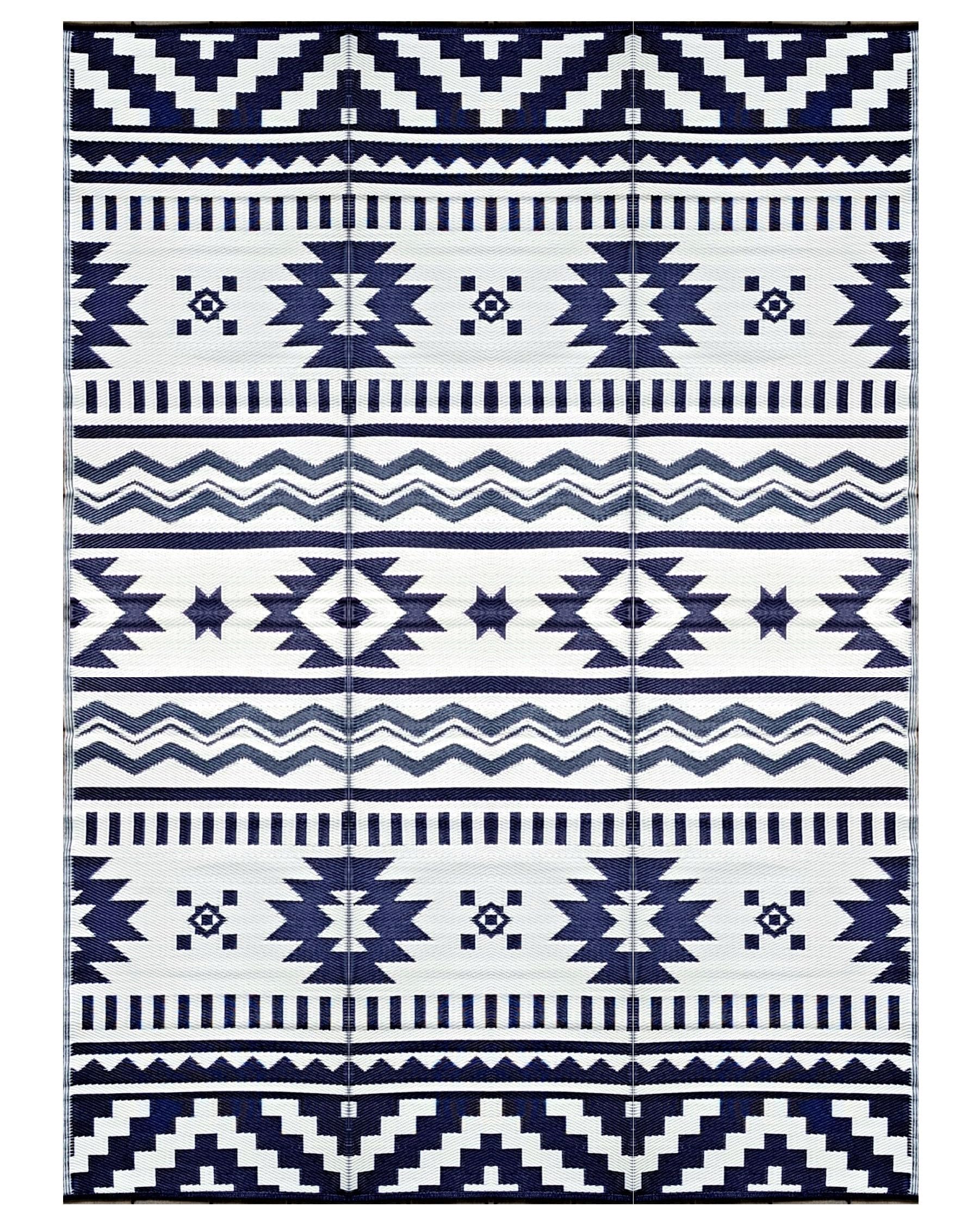BalajeesUSA Outdoor Rugs 9x12 Dark Blue Grey Patio Decor, Waterproof, Reversible and Portable, Large Plastic Straw Awning mat Ou