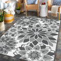 LOKHOM Outdoor Rug for Patio, 8x 10 Reversible Plastic Straw Area Rugs Mat, Waterproof Mat for Camper Indoor Outdoor Carpet fo