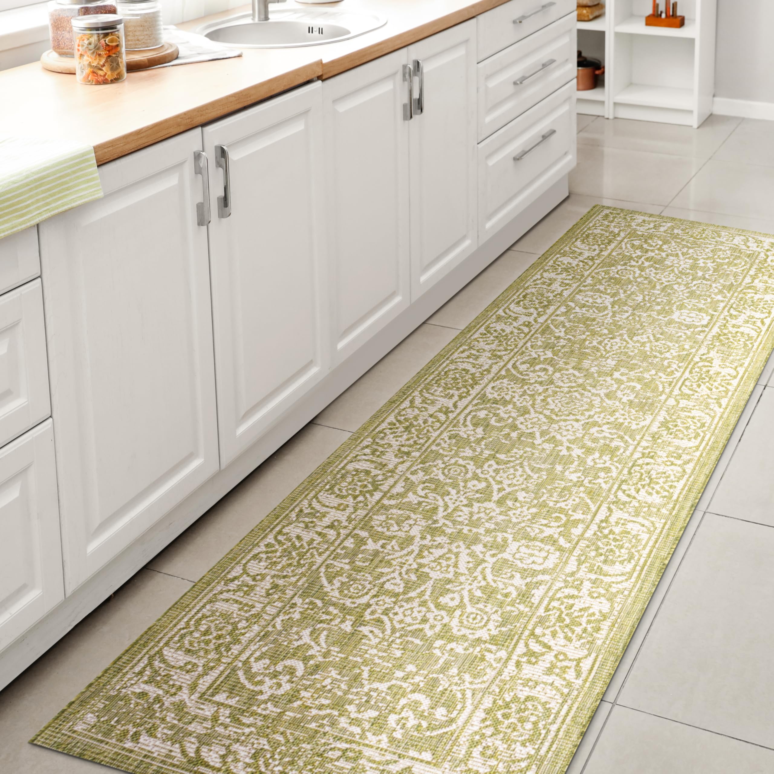 JONATHAN Y SMB100D-210 Tela Bohemian Textured Weave Floral Indoor Outdoor -Area Rug, Coastal, Traditional, Transitional Easy-Cle