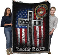 Pure Country Weavers US Marine Corps - Faithful Flag Blanket - Personalized - Custom Gift Military Tapestry Throw Woven from Cot