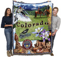 Pure Country Weavers State of Colorado Blanket - Gift Tapestry Throw Woven from Cotton - Made in The USA (72x54)