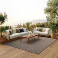 Nourison Positano Indoor-Outdoor Natural 9 x 12 Area Rug, Easy Cleaning, Non Shedding, Bed Room, Living Room, Dining Room, Bac