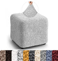 PAULATO BY GA.I.CO. Small Ottoman Cover Stool Cover Pouf Slipcover - Soft Polyester Fabric Slipcover - 1-Piece Form Fit Stretch 