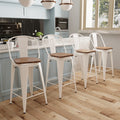 Aklaus Swivel Metal Bar Stools with Backs Counter Stools Set of 4 Counter Height Stools High Back Bar Chairs 26 Inch Barstool Fa