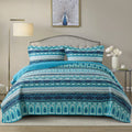 NEWLAKE Cotton Bedspread Quilt Sets-Reversible Patchwork Coverlet Set, Mysterious Bohemian Style, King Size