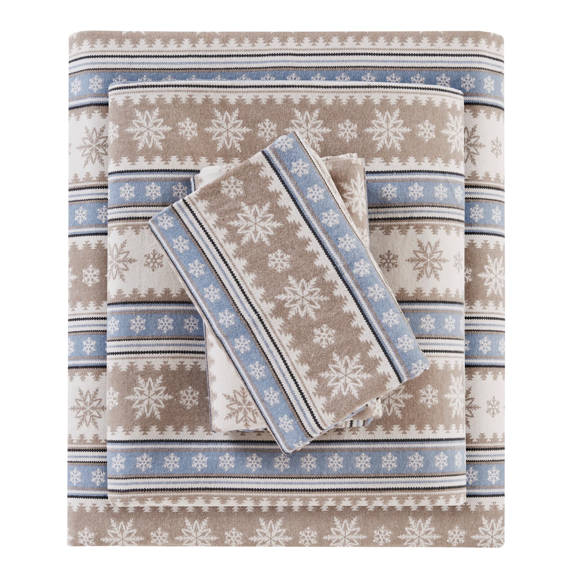 Woolrich Cotton Sheet Set Cottage Charms Print, 100% Cotton Flannel Sheets Warm & Fuzzy Bedding Set Full Size Sheets, Fitted Poc