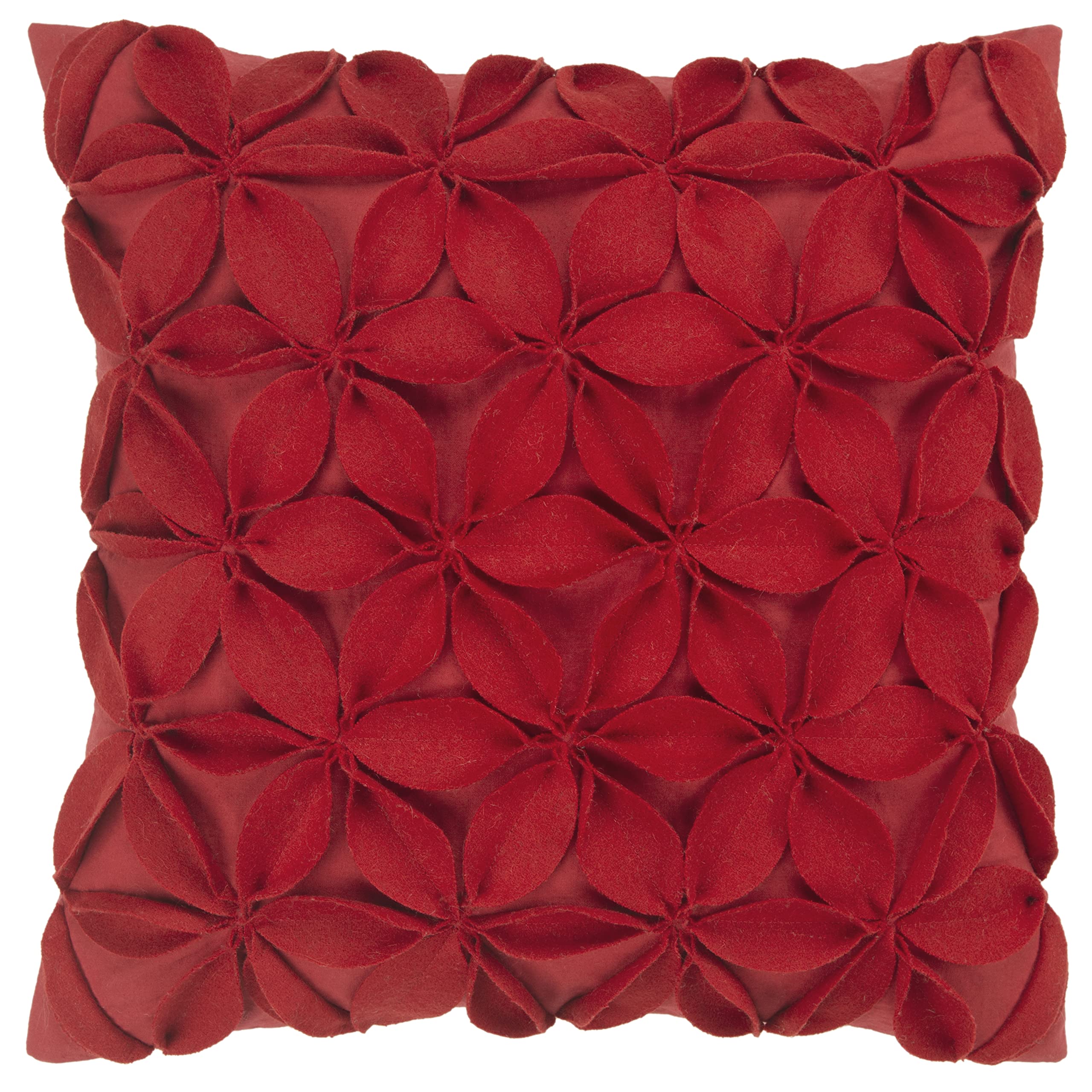 Rizzy Home T07925 Decorative Pillow, 18X18, Red/Pink/