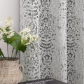 Grey and White Geometric Moroccan Patterned Curtains 84 Inches Long for Living Room 50% Blackout Room Darkening Damask Modern St