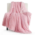 Bedsure GentleSoft Fuzzy Sherpa Faux Fur Twin Blanket Pink Cozy Gifts for Women Men, Soft Fleece Plush Warm Minky Thick Blanket 