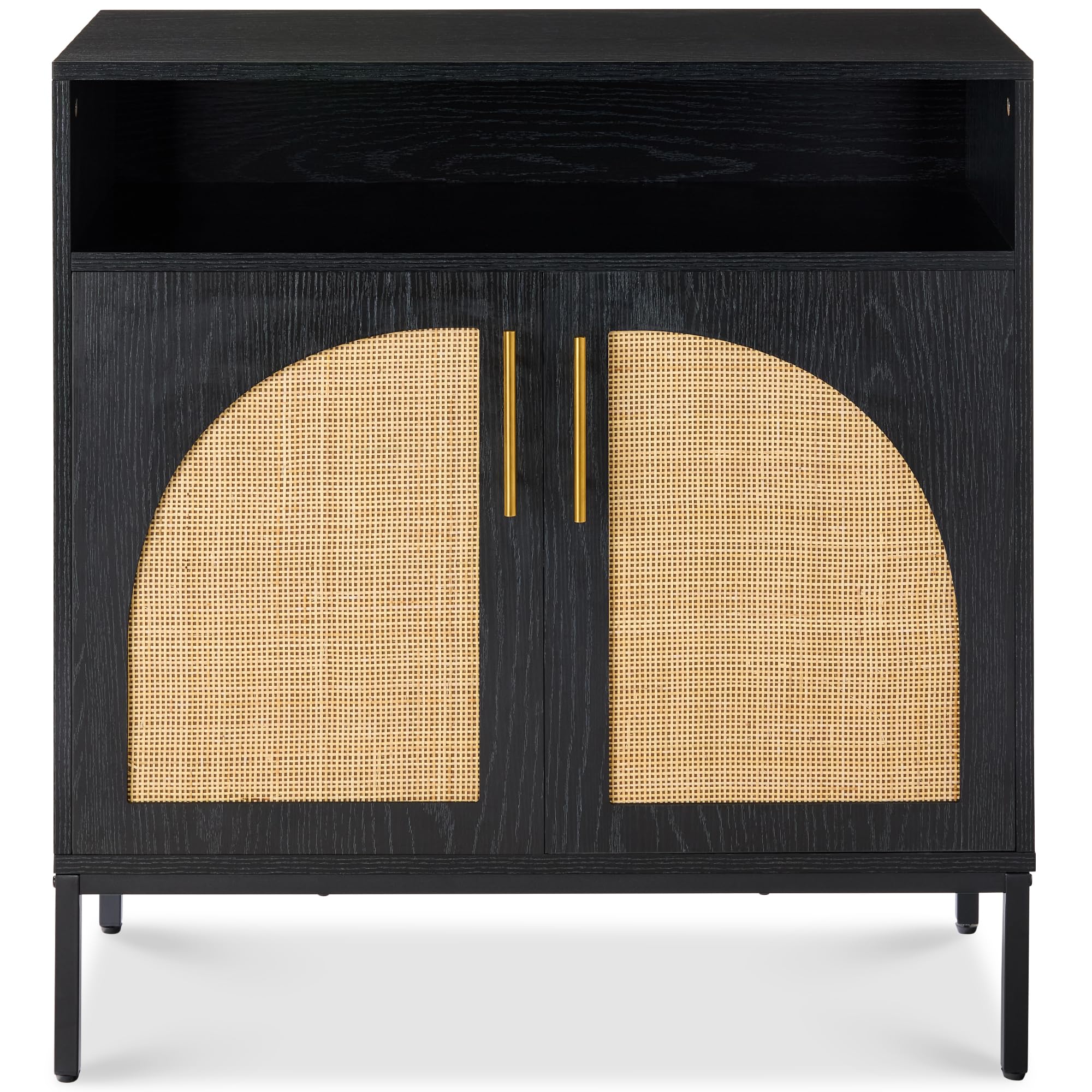 Best Choice Products Rattan Sideboard Buffet Cabinet, Entryway Table, Accent Storage Cabinet, Console Table for Hallway, Living 