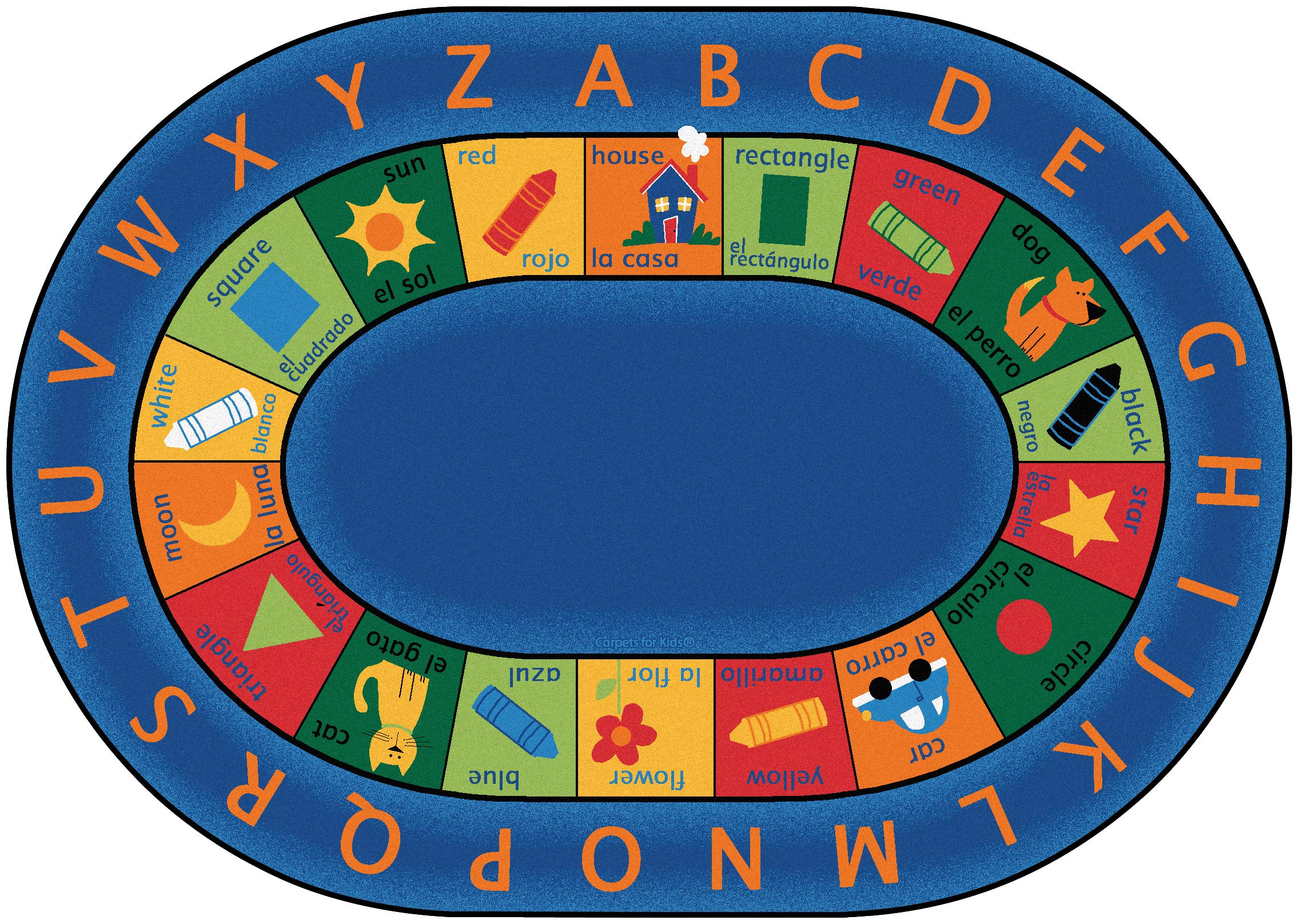 Carpets for Kids 9508 Bilingual Circletime Rug 8ft 3in x 11ft 8in Oval