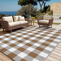 Garvee Waterproof Outdoor Rug 9x12 ft, Reversible Outdoor Plastic Straw Rug with Leaf Pattern, RV Mat, Indoor Outdoor Carpet for