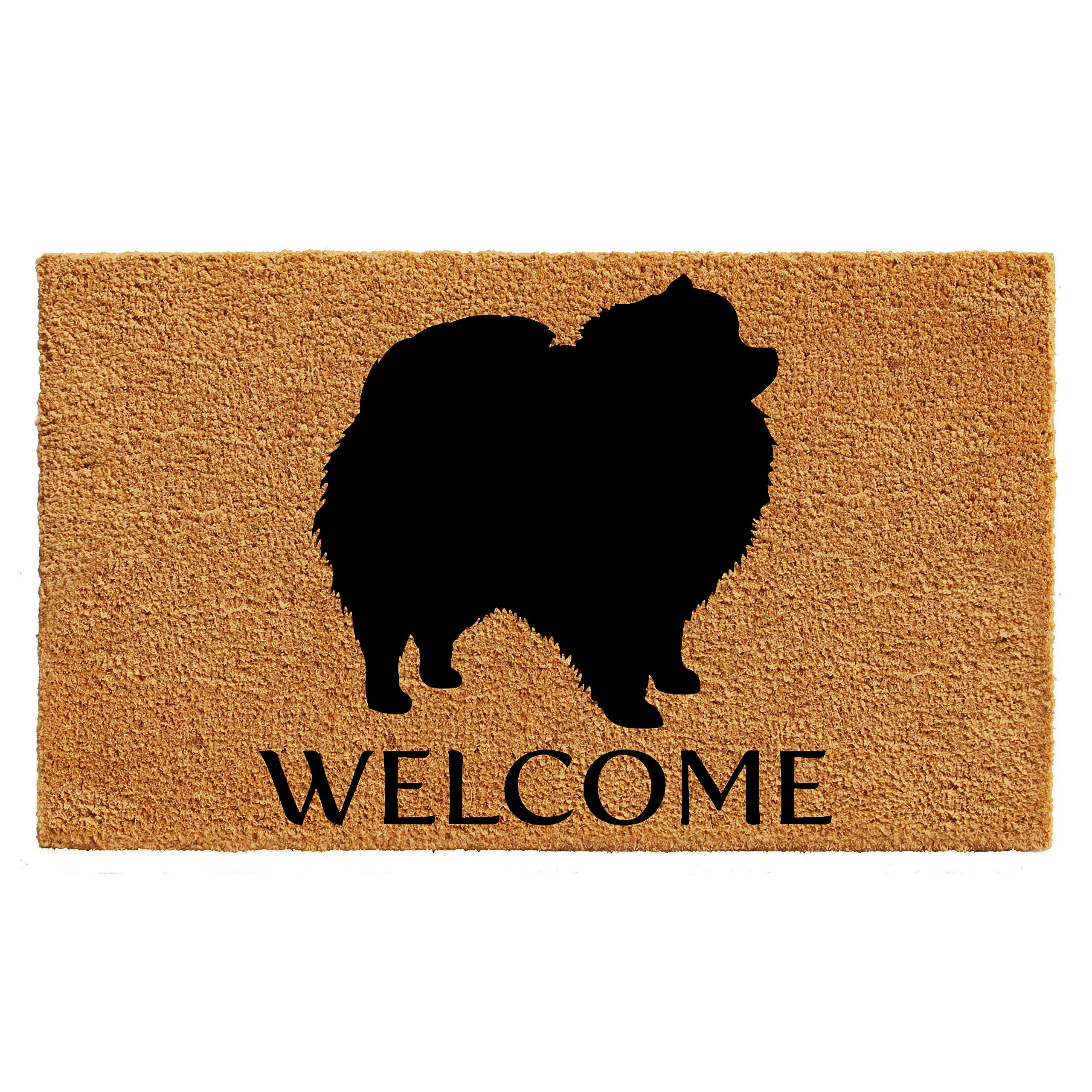 Calloway Mills AZ105672436 Pomeranian Doormat, 24 x 36, Natural/Black