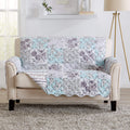 Reversible Floral Patchwork Furniture Protector Scalloped Edge Stain Resistant Printed Furniture Protector Maribel Collection (L