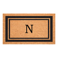 Calloway Mills 152962436N Black Border 24 x 36 Monogram Doormat, (Letter N)