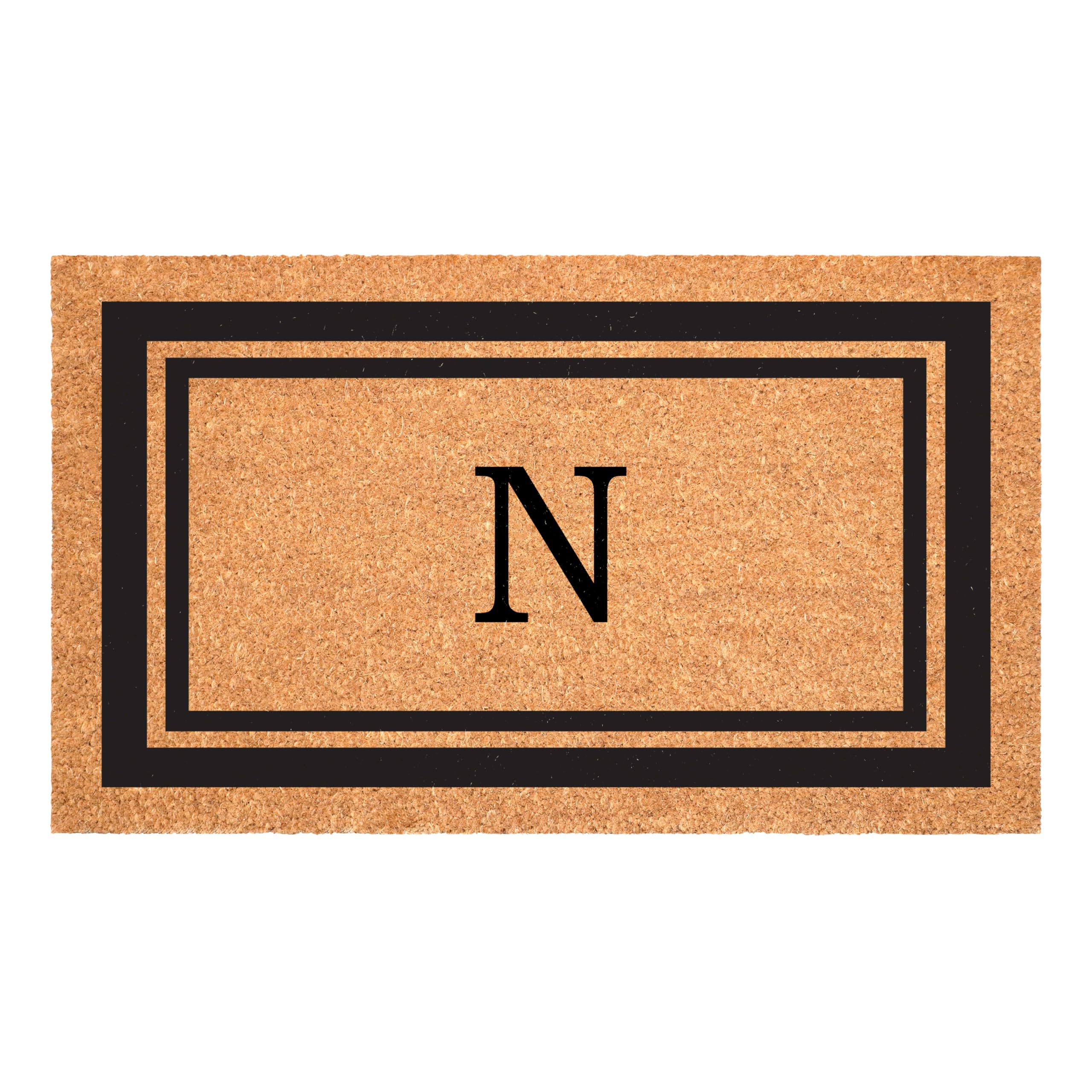 Calloway Mills 152962436N Black Border 24 x 36 Monogram Doormat, (Letter N)