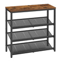 VASAGLE Shoe Rack for Entryway, 4 Tier Shoe Storage Shelves, 12-15 Pairs Shoe Organizer, with Sturdy Wooden Top and Steel Frame,