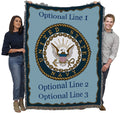 Pure Country Weavers PCW - US Navy - Emblem Blanket - Personalized - Custom Gift Military Tapestry Throw Woven from Cotton - Mad