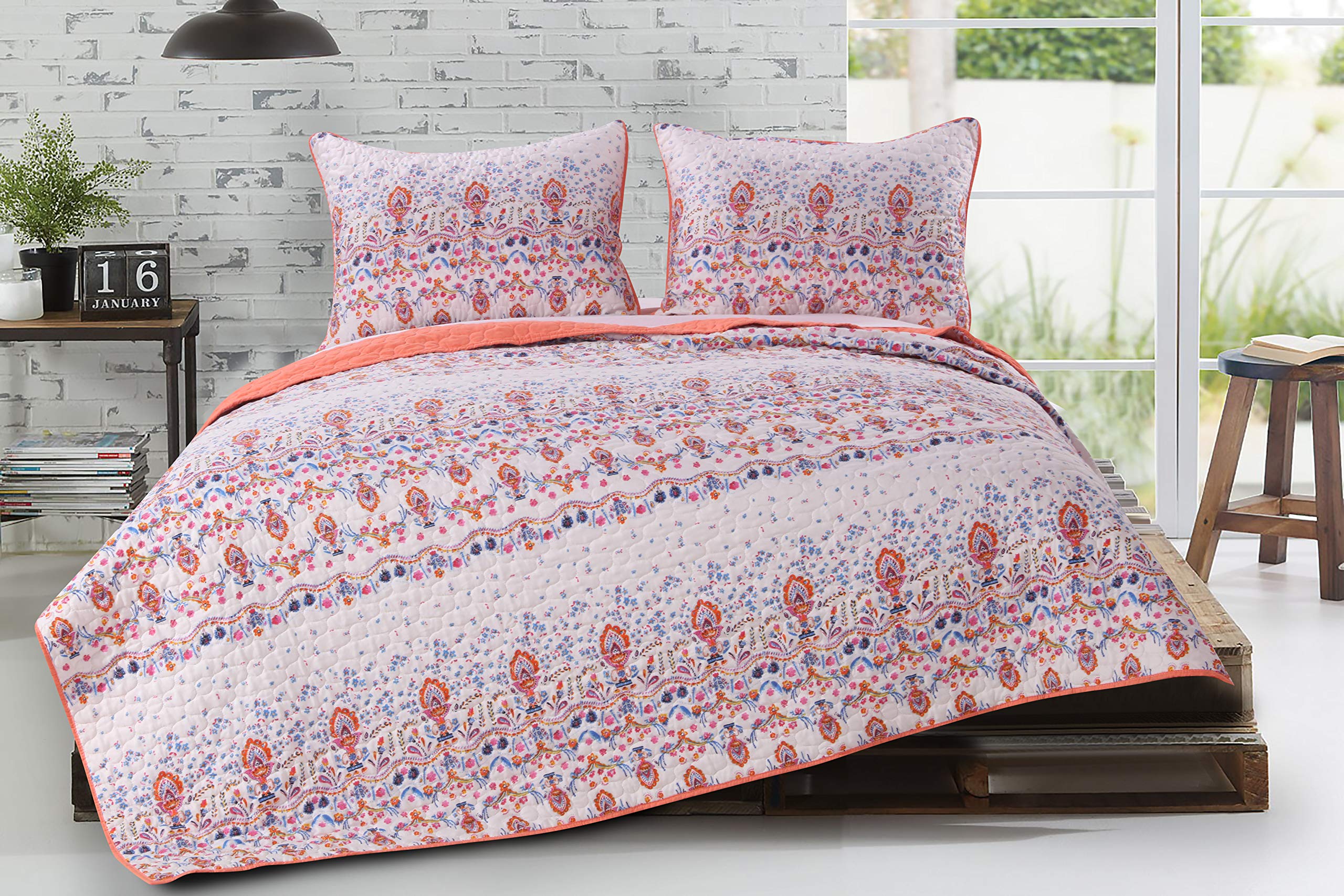 Barefoot Bungalow Amber Oversized and Reversible Quilt Set, 2-Piece King