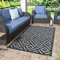 GENIMO Outdoor Rugs 3x5 Waterproof, Reversible Mats, Outdoor Area Rug, Plastic Outside Carpet, Eeometric Rv Mat for Patio Campin