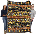 Pure Country Weavers Bogolan Mud Cloth Blanket - African Cultural Gift Tapestry Throw Woven from Cotton - Made in The USA (72x54