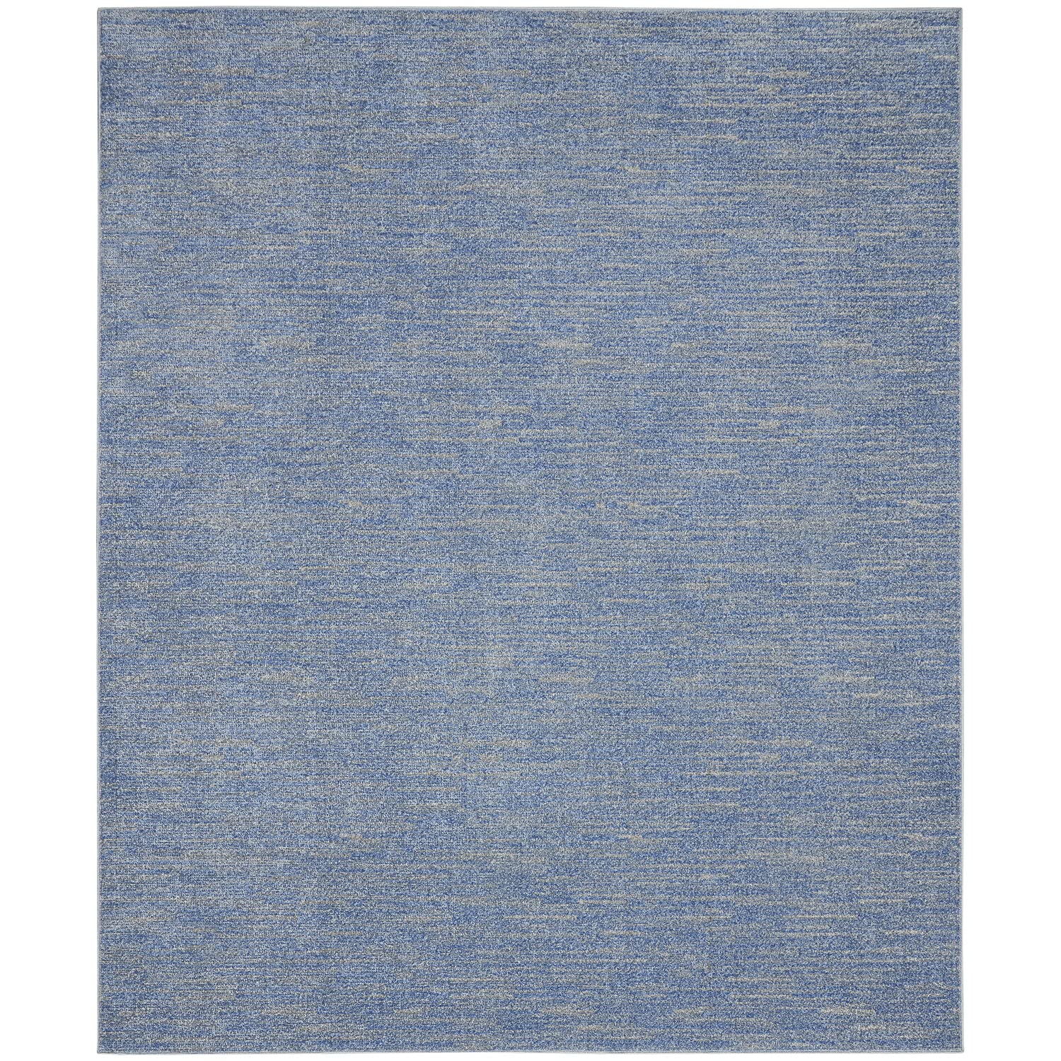 Nourison Essentials Indoor/Outdoor Blue/Grey 8 x 10 Area Rug, Easy Cleaning, Non Shedding, Bed Room, Living Room, Dining Room,