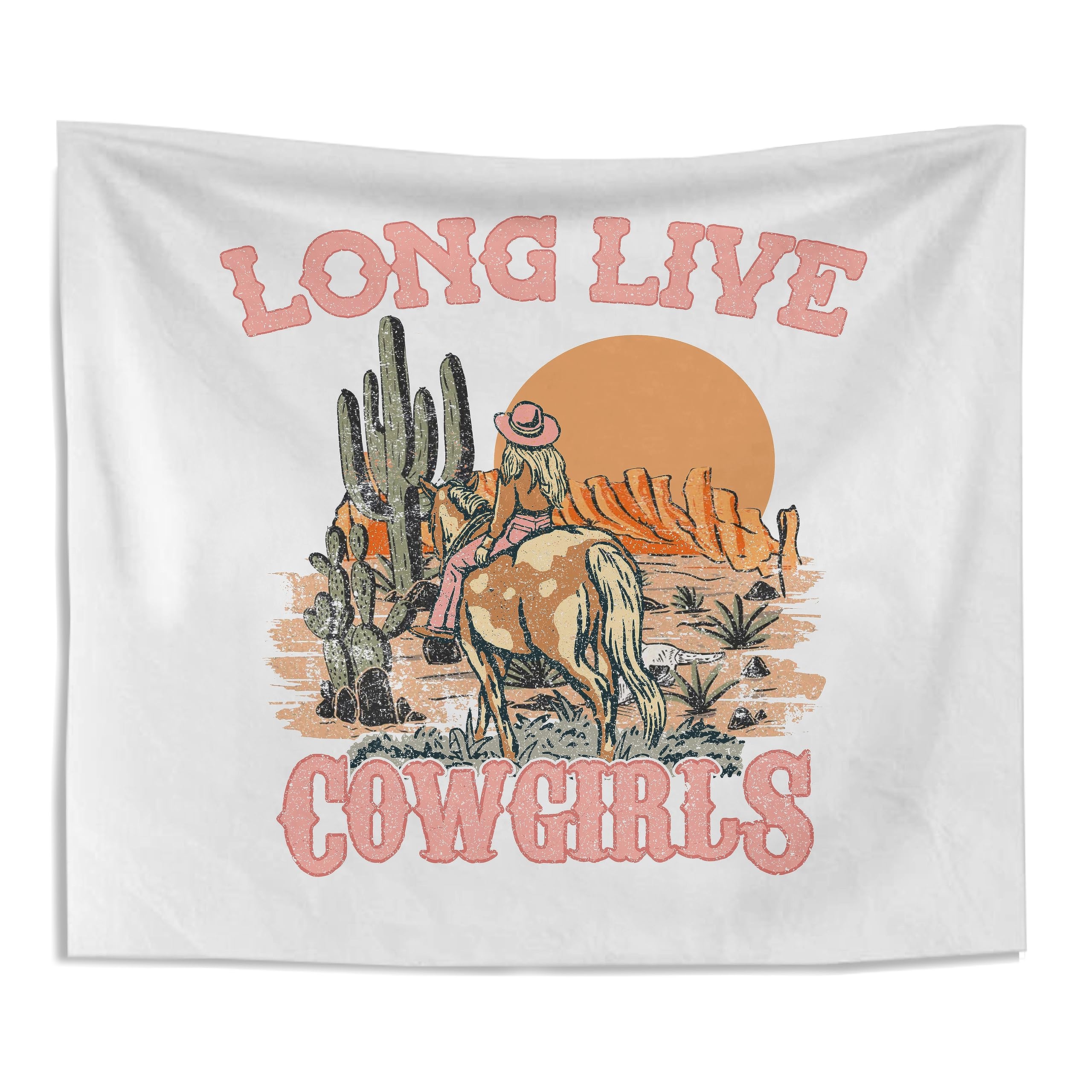 Knibeo Western Cowgirl Wall Tapestry - Cowgirl Gifts, 50x60 Inch Western Girl Tapestry, Country Tapestry, Western Room Decor for