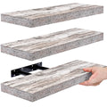 Sorbus Floating Shelves - 3 Pack 16 Inch Rustic Wall Shelves for Bedroom, Kitchen, Living Room, Bathroom Shelves, Home Decor, Of