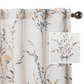 MYSKY HOME Yellow Curtains 84 Inch Length 2 Panels Set for Living Room Semi Sheer Curtains Bedroom Floral Printing Linen Look Dr