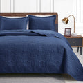 Love s cabin Twin Quilt Set Navy Blue Bedspreads - Soft Bed Summer Quilt Lightweight Bedspread Comforter - Modern Style Coin Pa