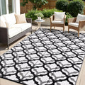 OLANLY Reversible Outdoor Rug 8x10 ft Clearance, Waterproof Outdoor Plastic Straw Rug with Interlacing Pattern, RV Mat for Patio