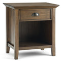 SIMPLIHOME Acadian SOLID WOOD 24 Inch Wide Transitional Bedside Nightstand Table in Rustic Natural Aged Brown, For the Living Ro