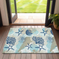 SPUNKER Door Mat,Beach Starfish Front Door Mat 17x30,Cute Coral Seashell Doormats Indoor Entrance,Welcome Entry Mat,Outdoor 