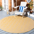 SAFAVIEH Courtyard Collection Area Rug - 67 Round, Gold & Beige, Non-Shedding & Easy Care, Indoor/Outdoor & Washable-Ideal for 