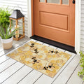Liora Manne Esencia Machine Washable Non-Slip Low Profile Indoor/Outdoor Mat-Transitional, Novelty, Garden, Whimsical, Bee Free 