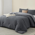 Bedsure Bedding Comforter Sets Twin/Twin XL, Reversible Grey Prewashed Bed Comforter for All Seasons, 2 Pieces Soft Dorm Bed Set