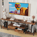 GYIIYUO TV Stand with Fabric Drawers for 80 85 Inches TV - Entertainment Center and Industrial TV Console Table with Open Storag