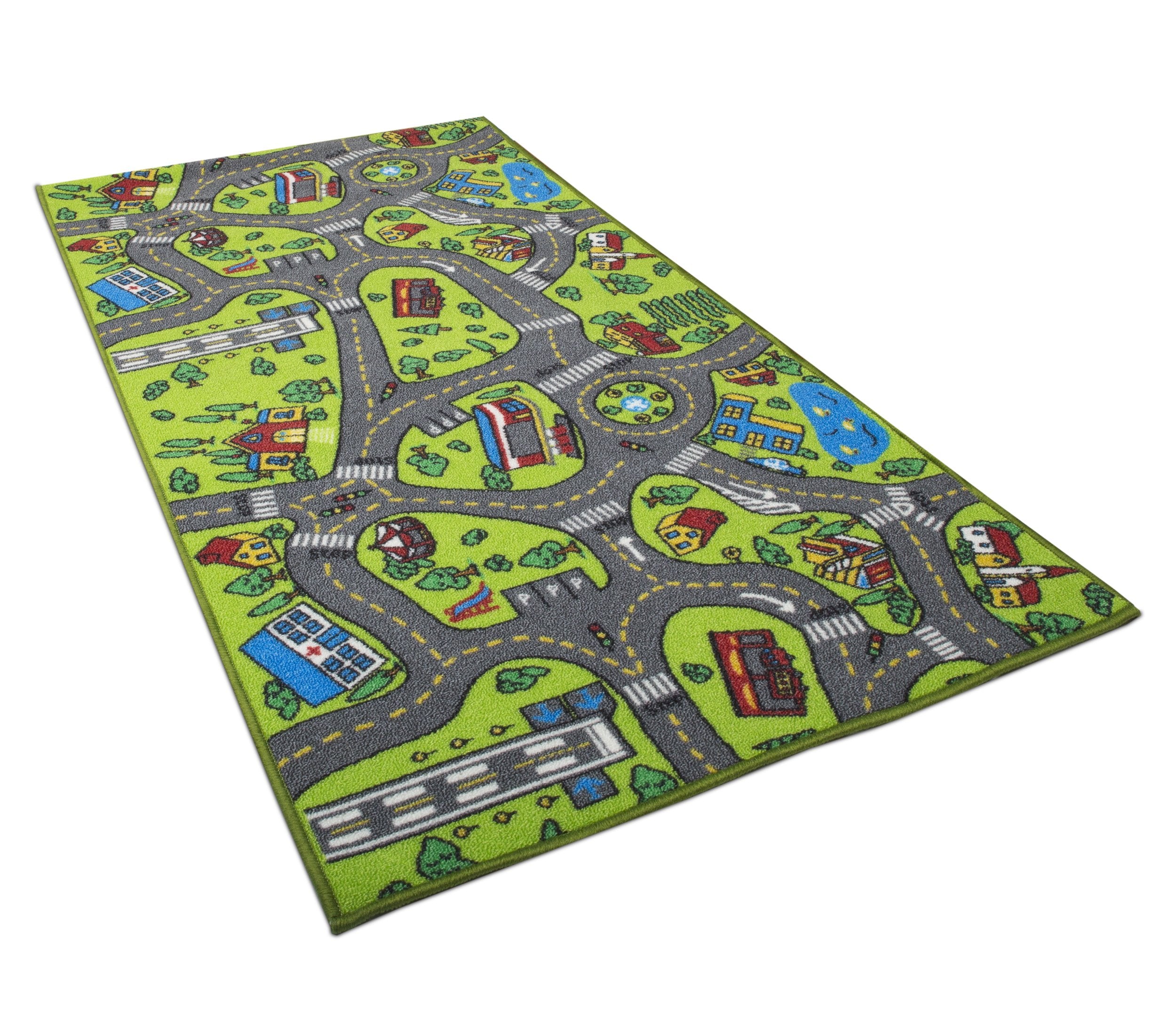 Kids Carpet Playmat Rug City Life Great for Playing with Cars and Toys - Play Learn and Have Fun Safely - Kids Baby Children Edu