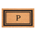 Calloway Mills 152962436P Black Border 24 x 36 Monogram Doormat, (Letter P)