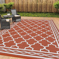 Garvee Outdoor Rug for Patio Clearance, 10x14 Waterproof Large Camping Mat, Reversible Plastic Straw Rugs for RV, Camper, Balc
