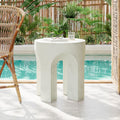 Christopher Knight Home Ottilie Outdoor Side Table, Lightweight Concrete Garden Stool with Four Legs Shaped, Decorative Accent T