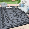 Outdoor Rugs 9x12 for Patios Clearance - Waterproof Reversible Indoor Outdoor Rug Carpet, Portable Plastic Straw Rug for RV Camp