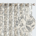 jinchan Floral Curtains Linen Curtains for Living Room Black French Country Farmhouse Curtains 96 Inches Long Light Filtering Wi