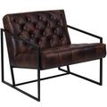 Flash Furniture Hercules Madison Series Bomber Jacket LeatherSoft Tufted Lounge Chair, Tufted Retro Accent Chair for Living Room